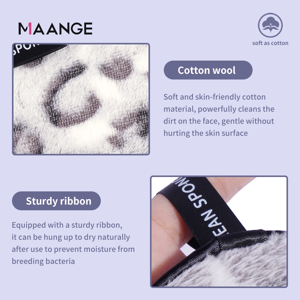 Set 3 bông mút tẩy trang MAGEFY hai mặt nhiều màu sắc