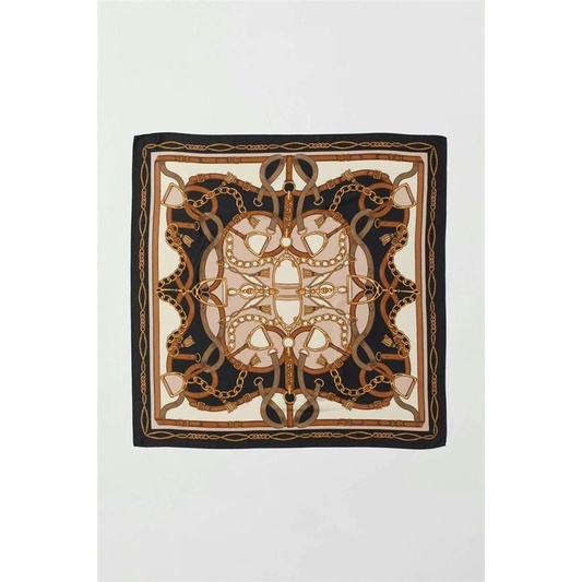 Khăn lụa H/M hàng xuất hoạ tiết luxuary  80x80cm on web 79Rmb