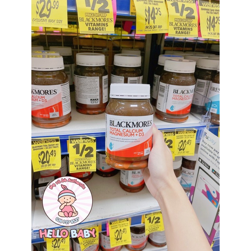 Viên uống Canxi Total Blackmores Úc Total Calcium Magnesium + D3 200 viên - Úc