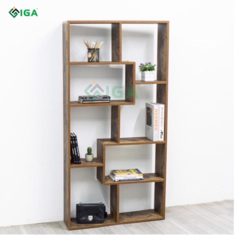 kệ gỗ đa năng để sàn , giá để tập sách GP42.08 màu gỗ cháy