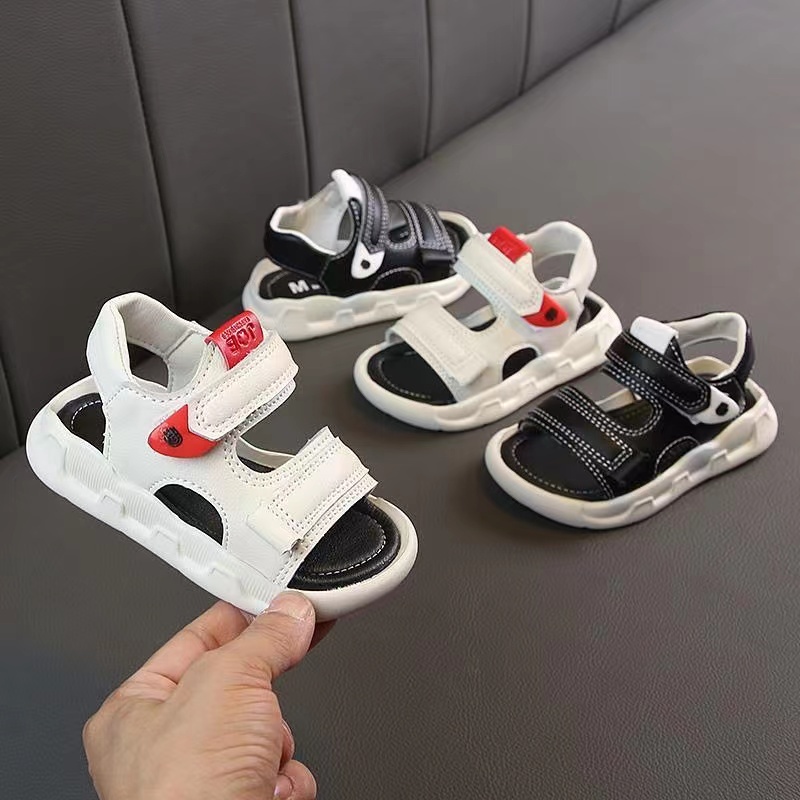 SANITKUN Giày sandal quai gai dán đế cao su chống trượt thời trang đi biển dành cho trẻ em