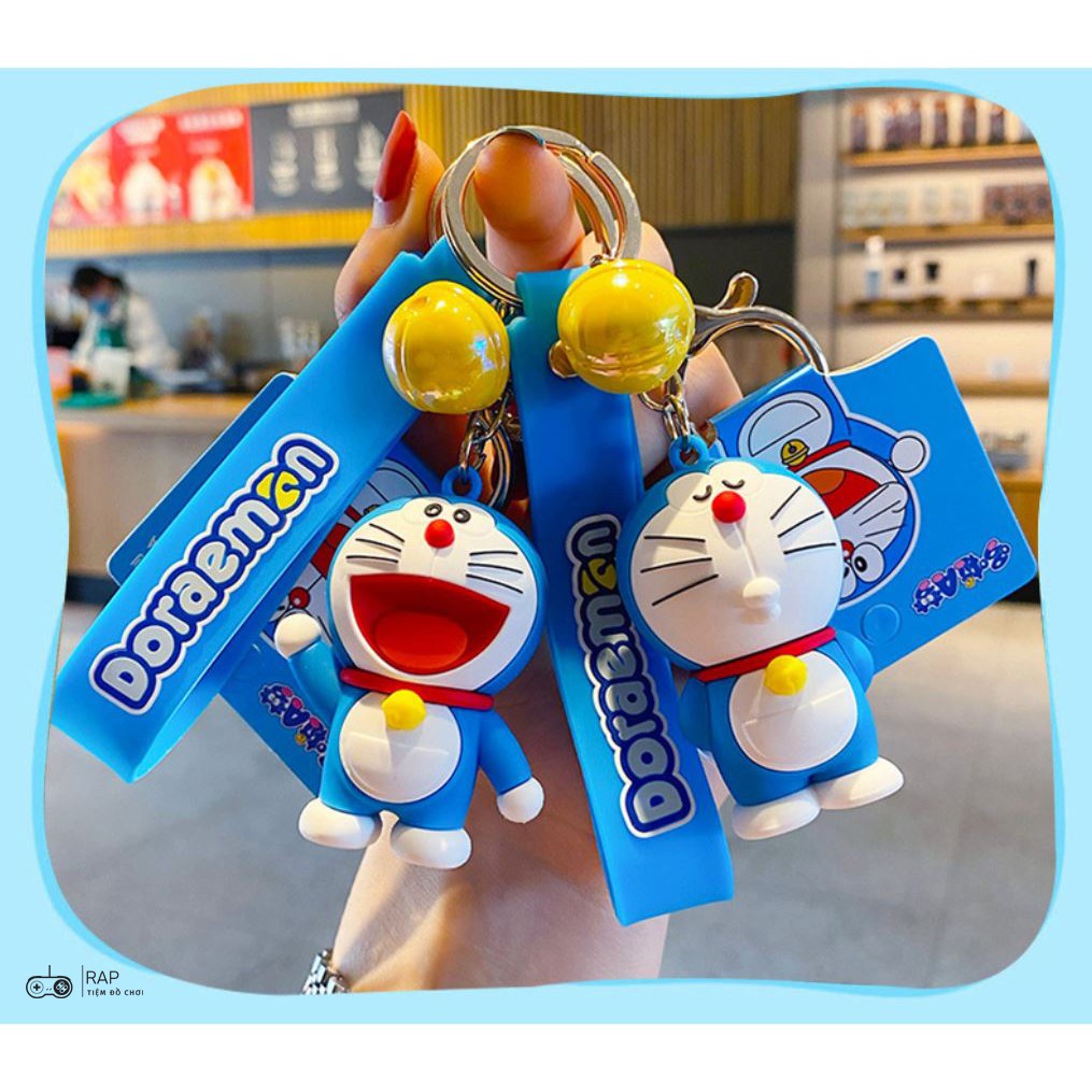 Móc khóa hoạt hình Doraemon 3D cao cấp siêu xinh dùng làm quà tặng, dây treo balo, túi xách, ví cầm tay - Ráp
