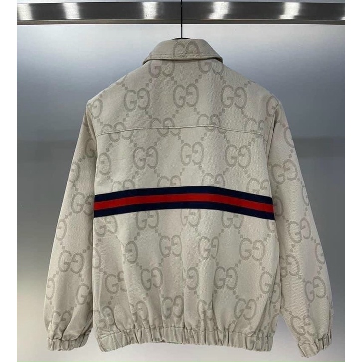 Áo khoác bomber kaki GG khóa cúc siêu hot 2023 - Hàng 1 Lớp