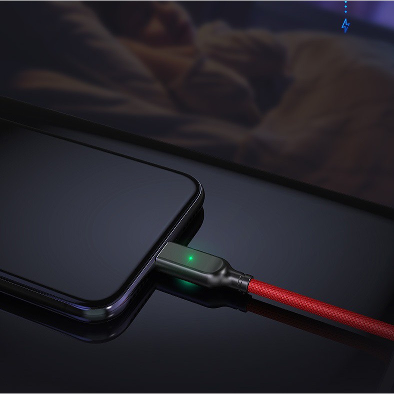 CHÍNH HÃNG  Cáp sạc tự ngắt và truyền dữ liệu Pisenn AL26-1200 cổng dài 1.2M cho ip IPA.D tablet táo,dây dù,có đèn b