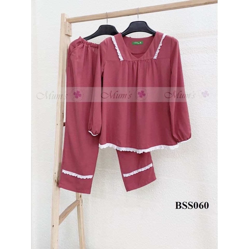 ĐỒ BỘ BẦU VÀ SAU SINH FREESHIPBSS060 Bộ voan dài hồng gạch đủ sz S-M-L