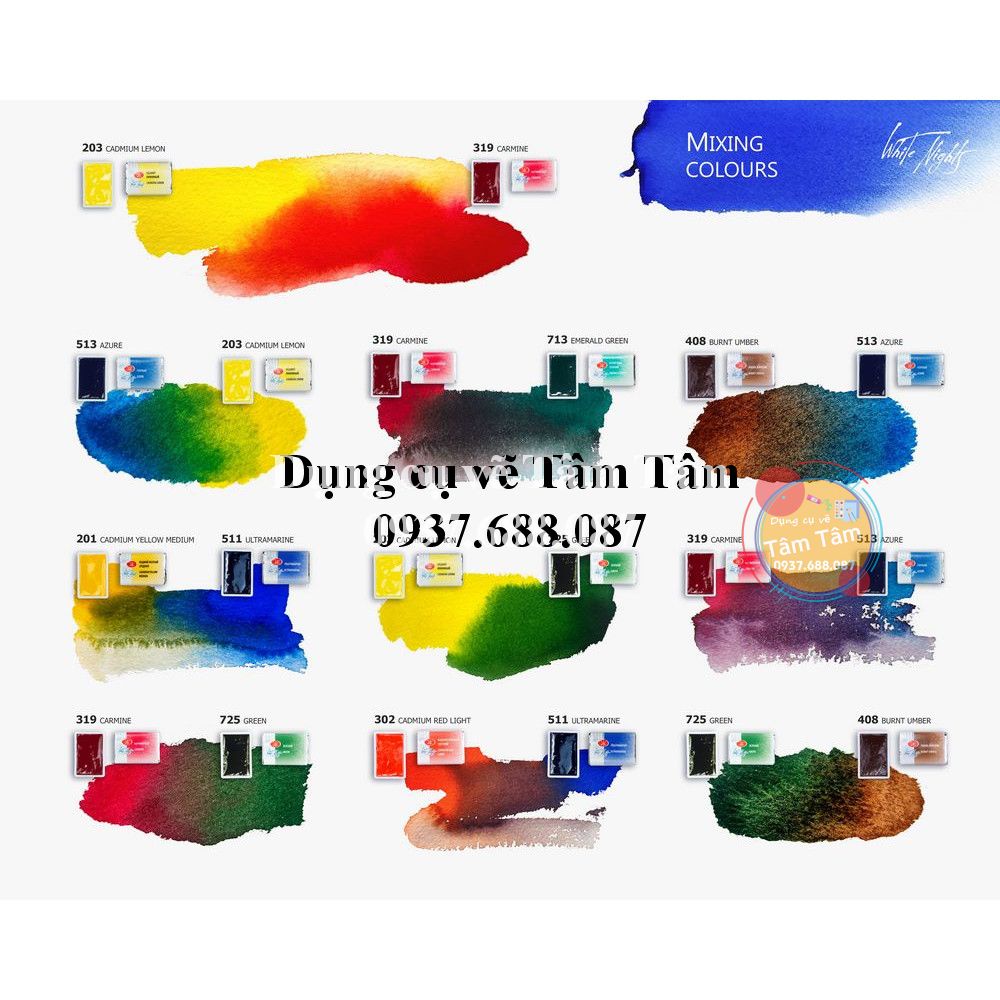 -Màu nước WhiteNights 12 màu , Whitenights-