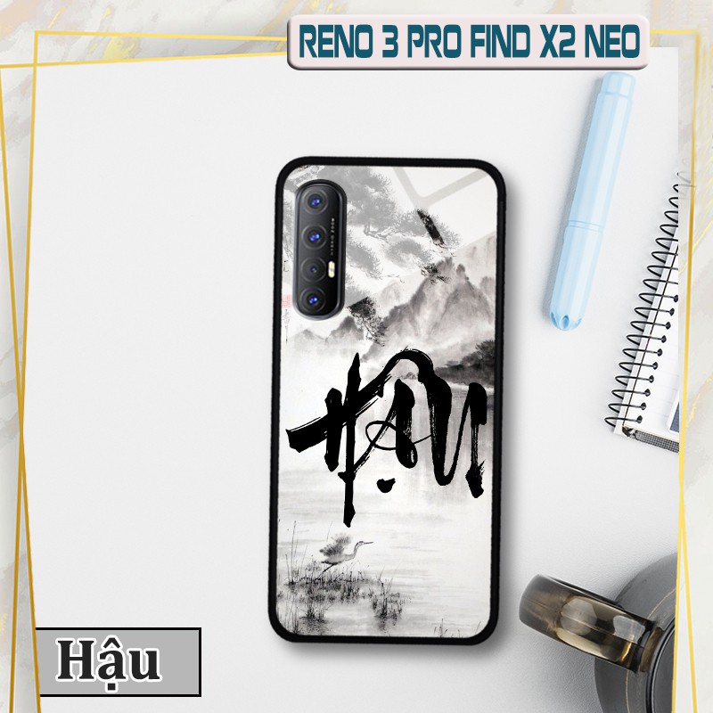 Ốp lưng kính 3D Oppo Reno 3 Pro/ Find X2 Neo in chữ thư pháp ý nghĩa