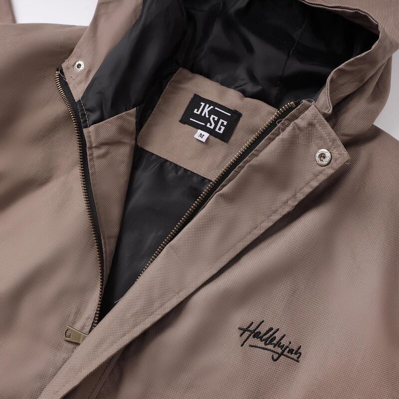 Áo khoác nam nữ kaki JKSG, jacket unisex Hallelujah có lớp lót dù bên trong, áo khoác có nón, áo khoác chống nắng tốt
