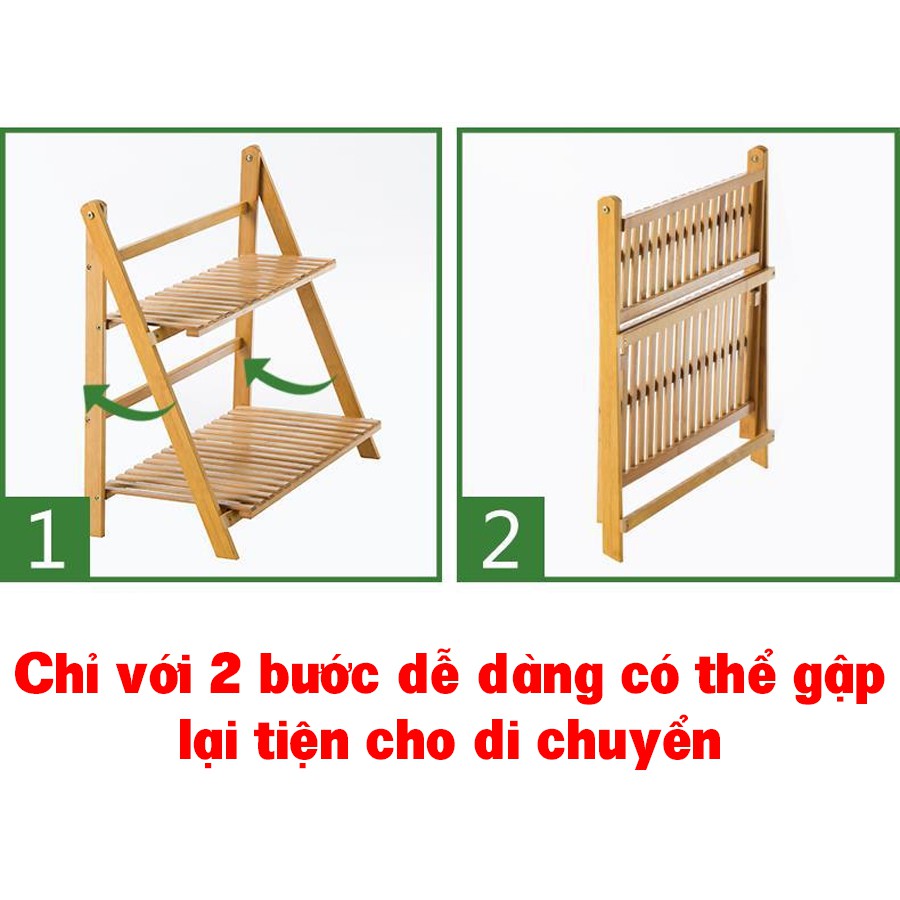 Giá để chậu hoa, cây cảnh, để đồ đa năng bằng gỗ tre tự nhiên Vango V14 sang trọng, hiện đại, sơn phủ bóng chống nước