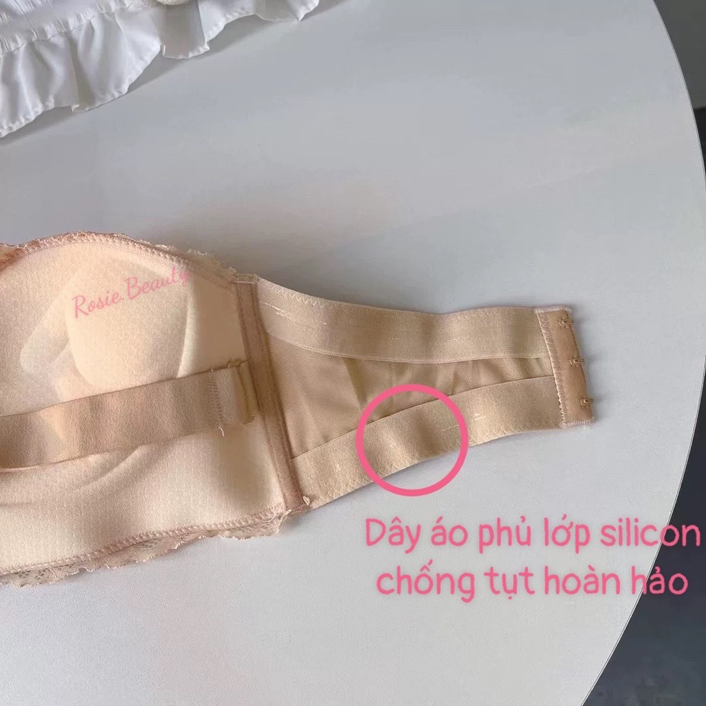 Áo lót ren cup ngực không dây chống tụt áo mặc hở vai cao cấp Rosie AR/231