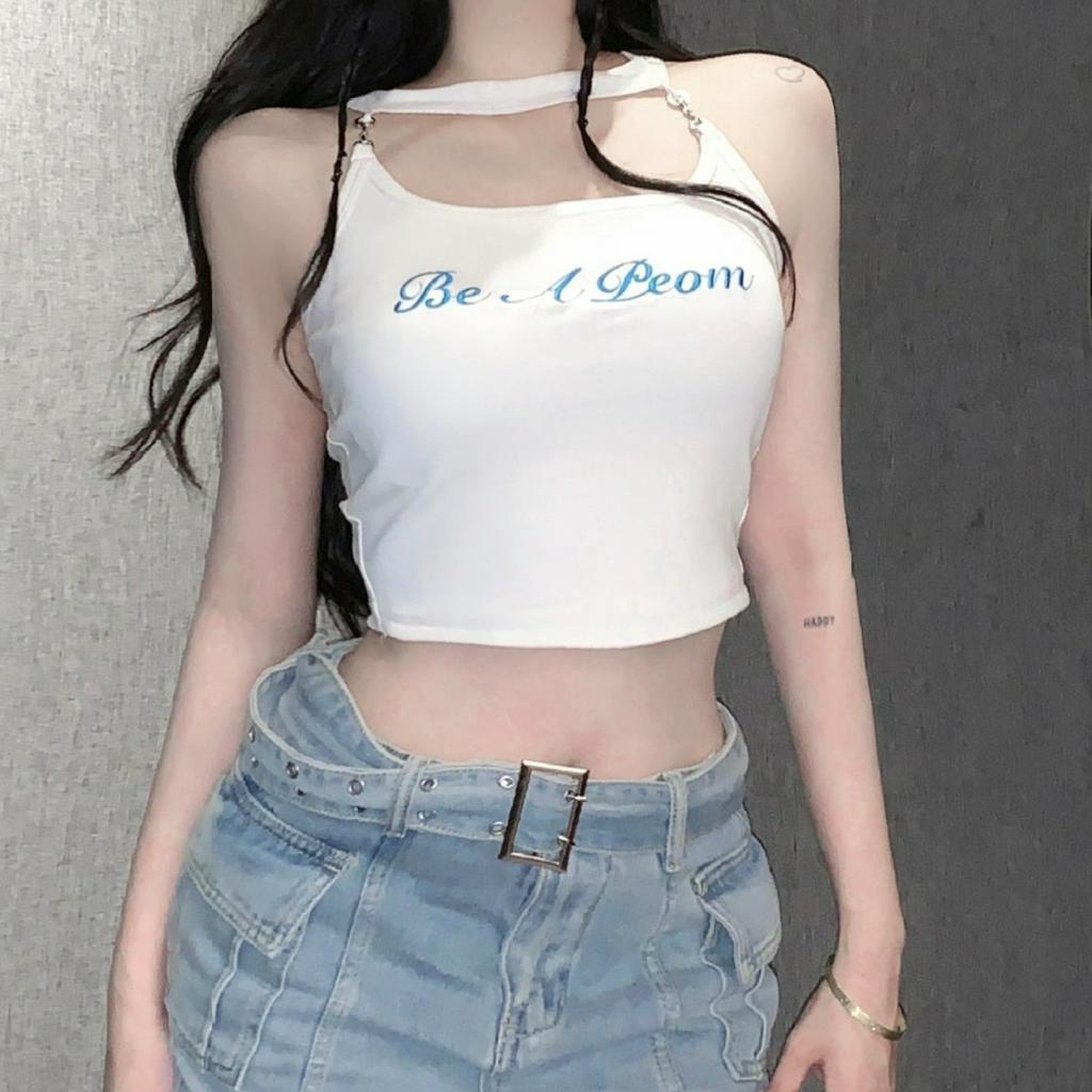 Áo croptop nữ - Áo bra cotton nữ quai cô chữ in mút mỏng tôn dáng xinh xắn Bellar B517