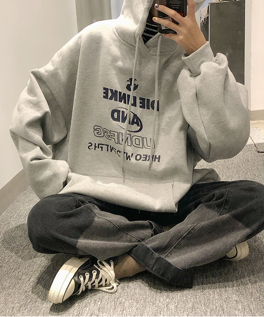 Áo hoodie tay dài dáng rộng thời trang Hàn Quốc