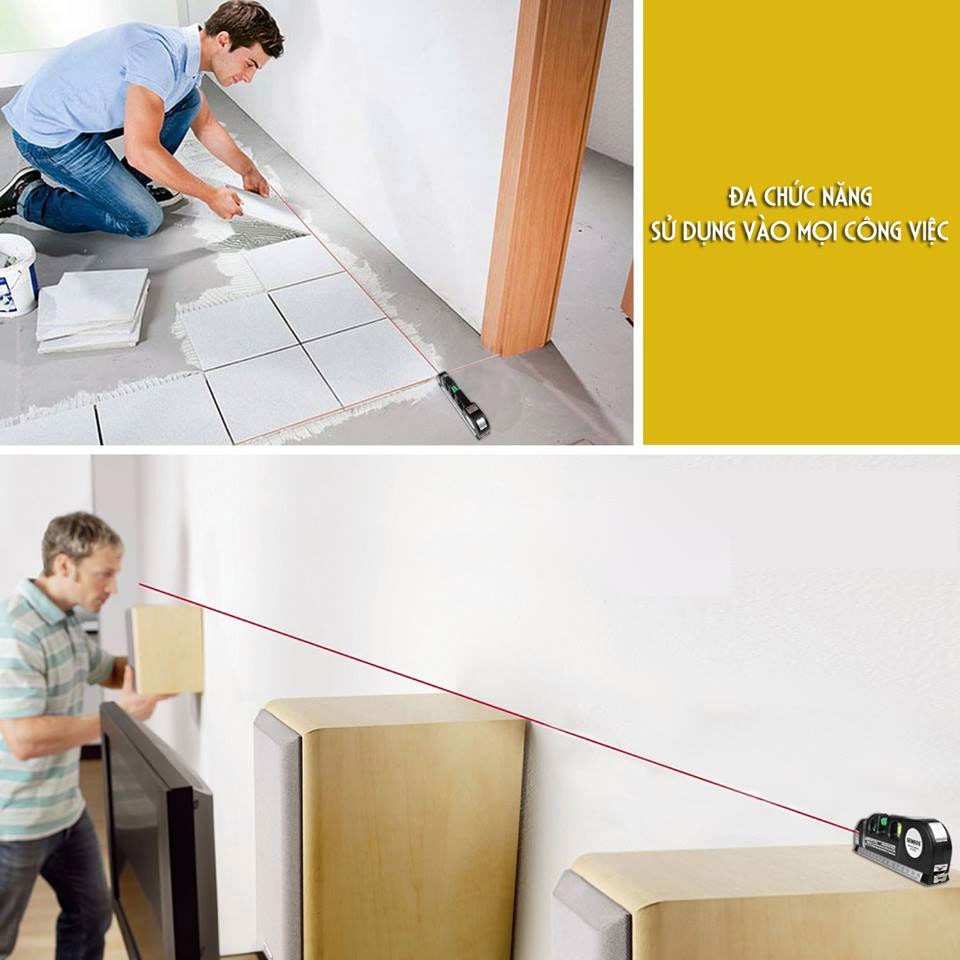 Thước Đo Nivo Laser Đa Năng 4 in 1 - Thước đo tiện lợi, dễ sử dụng, đo lường chính xác, thước thủy