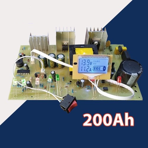 Mạch sạc acquy tự động nhận bình 12,24v 200Ah hiển thị LCD có bảo vệ