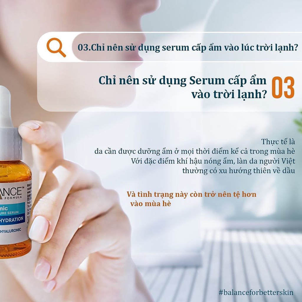 Serum Cấp Ẩm Balance Dưỡng Da Chống Lão Hóa Active Formula /Hyaluronic Deep Moisturizing 30ml - Khongcoson