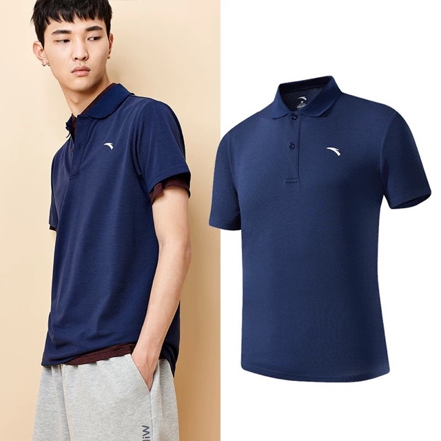 Áo thun polo cộc tay nam nhãn hiệu anta chính hãng trẻ chung thoáng mát lịch sự