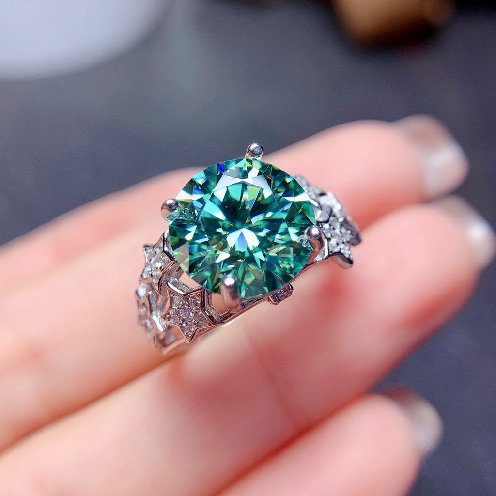 Nhẫn Em Bé 5 Carats Đính Hạt Kim Cương Nhân Tạo Nhiều Màu Sắc Cỡ Lớn Lấp Lánh Sang Trọng