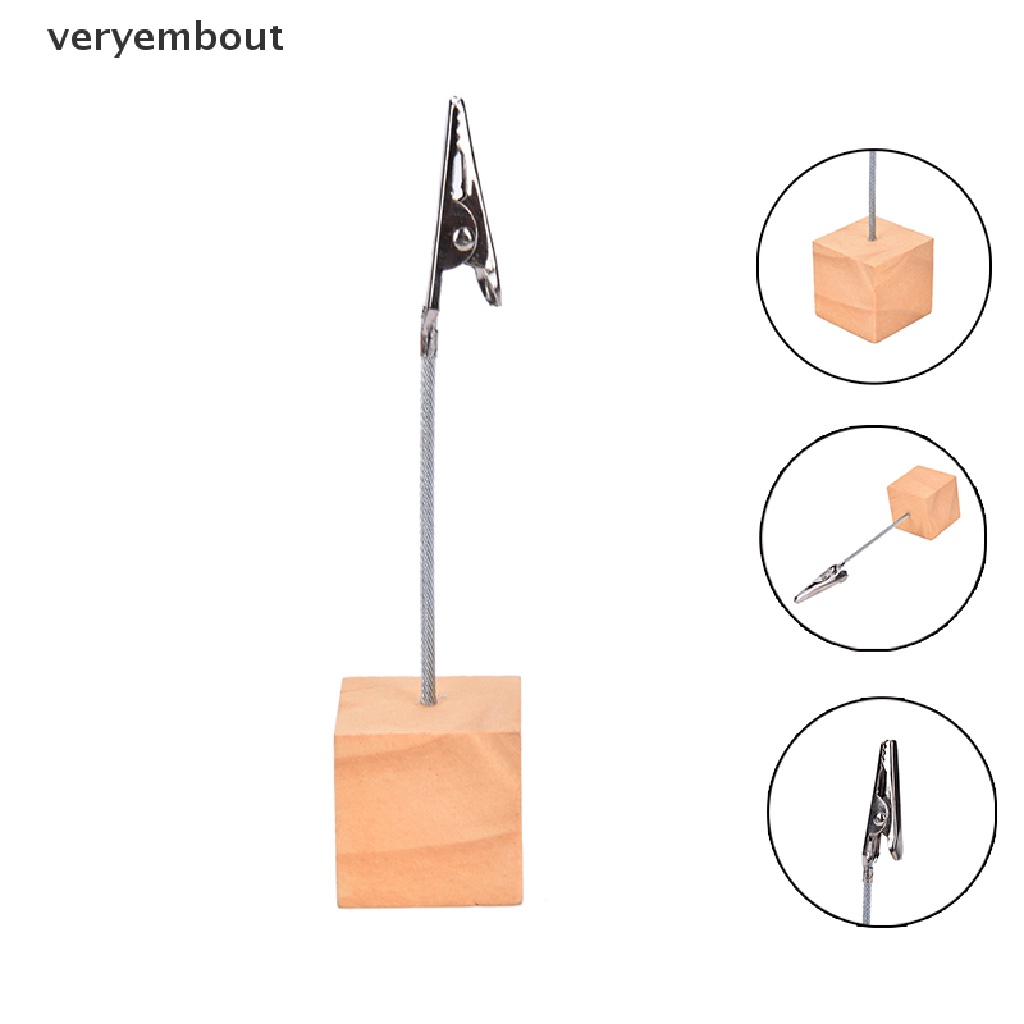 Bộ Kẹp Giữ Ảnh / Thẻ Ghi Chú Bằng Gỗ Để Bàn Tiện Lợi