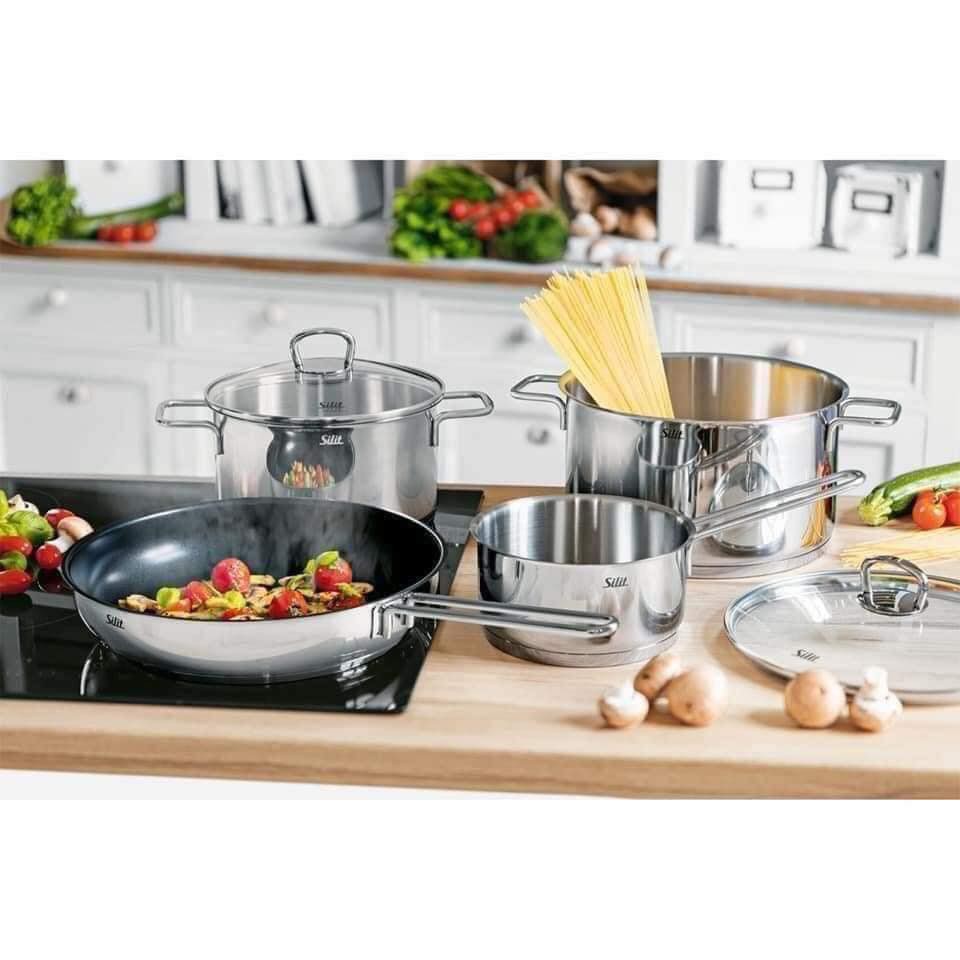 Bộ nồi Silit Alicante 4 món kèm chảo Thép Cromargan không gỉ [hàng chính hãng Đức]