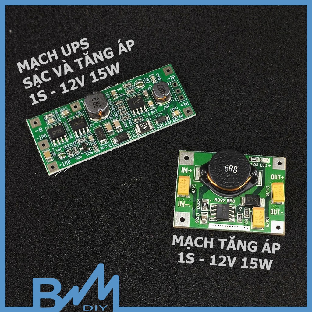 Mạch tăng áp từ pin 1S-12V 15W dùng được cho loa - boost áp 3.7V-12V