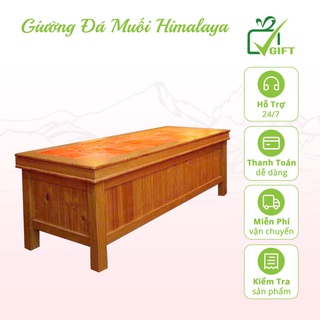 Giường đá muối, giường đá muối himalaya gỗ thông của Vgift