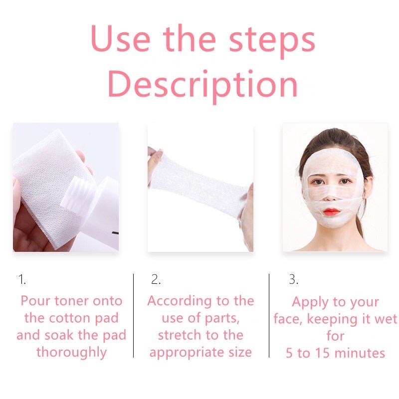 Sét 200 miếng mặt nạ miếng co dãn đắp mặt nạ, kiêm bông tẩy trang