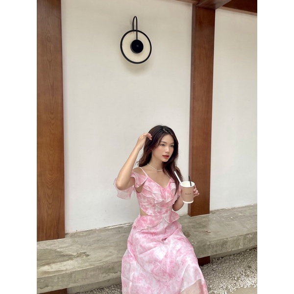 Đầm tơ hồng anh đào Peach blossom