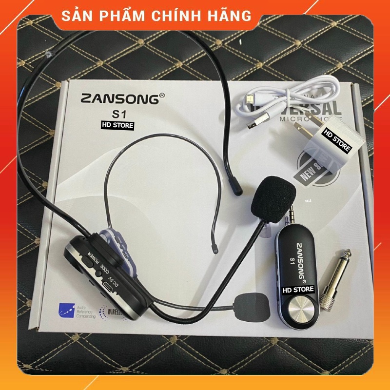 Micro Trợ Giảng Không Dây Cài Tai Zansong S1 Chống Hú Dùng Cho Máy Trợ Giảng, Loa Kéo, Âm Li. Bảo Hành 12 Tháng