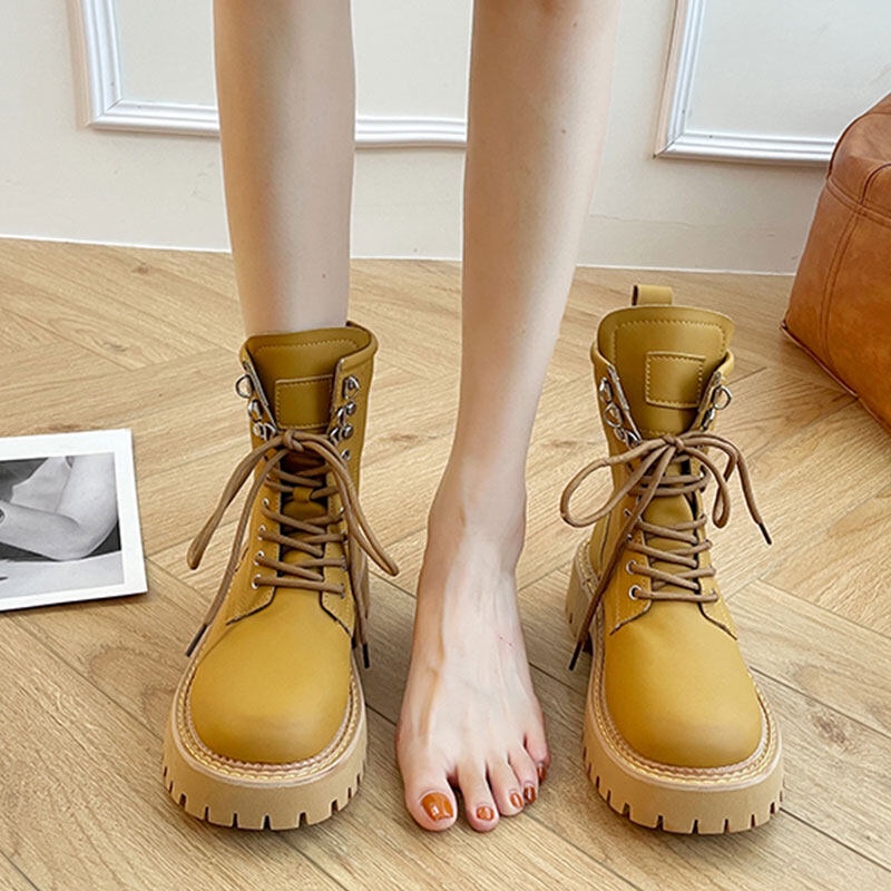 Giày Bốt RENBEN Có Đệm Dây Chéo Thời Trang Cho Nữ