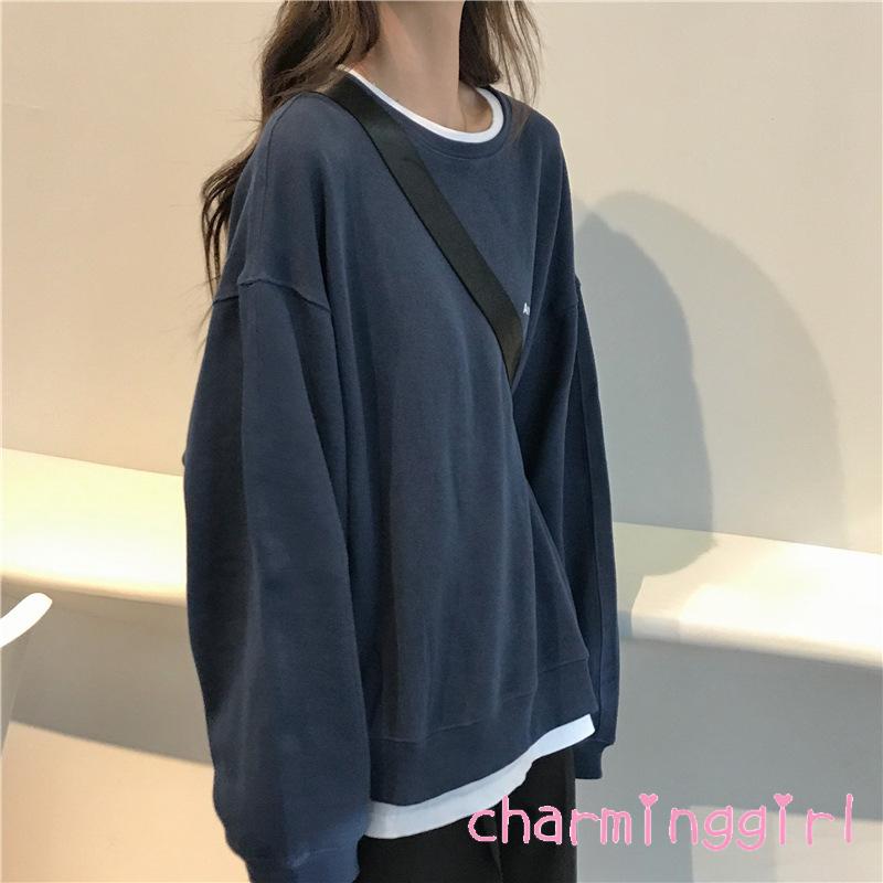 Áo Thun Nữ Dài Tay Cổ Tròn In Chữ Thời Trang