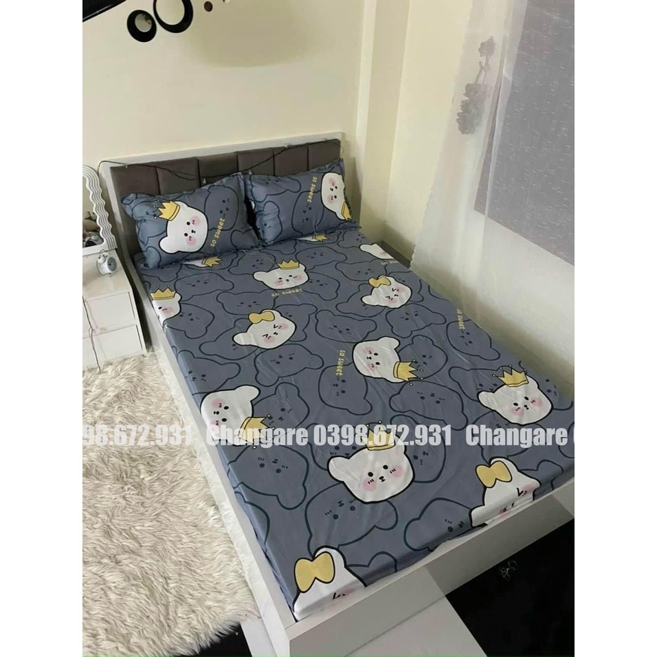 Bộ ga gối m6/m8 cottong poly Bò sữa siêu kute đủ kích thước 1ga trải giường+2 vỏ gối đầu