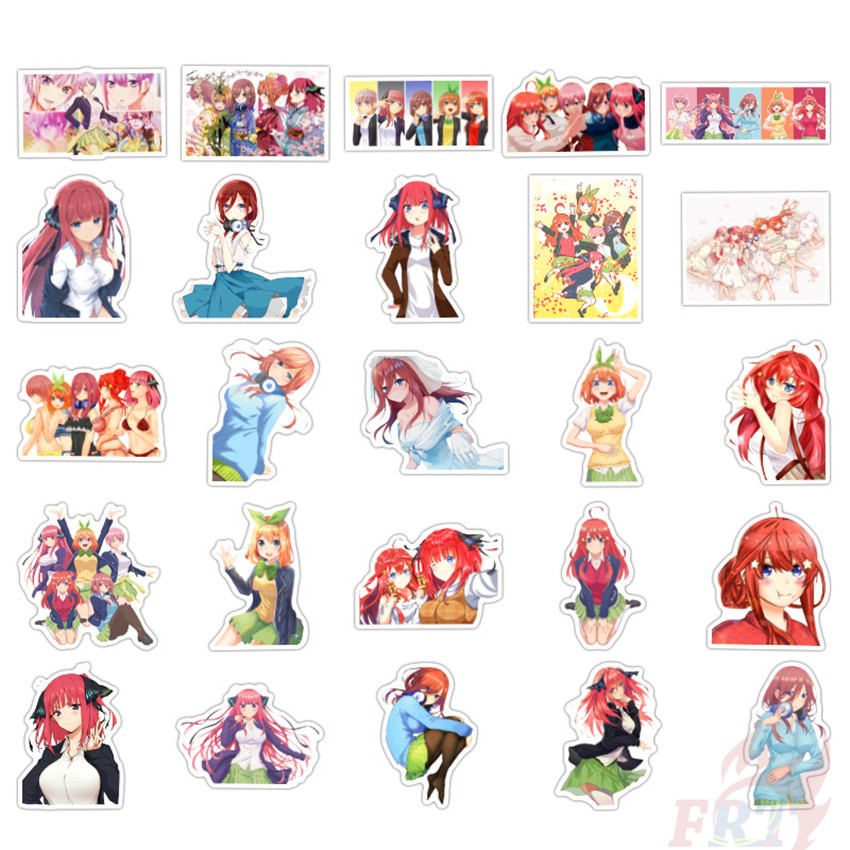 Set 50 miếng dán Quintessential Quintuplets Series 01 Anime Nakano Miku Ichika Nino Yotsuba Itsuki chống thấm nước