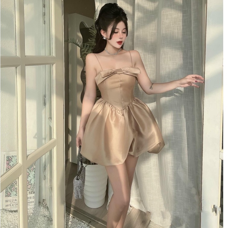 ĐẦM XÒE TAY PHỒNG DỰ TIỆC 3 màu trắng , kem và đỏ XQ2912204 mới nè