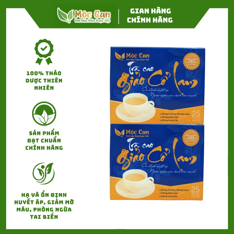 Trà Cao Giao Cổ Lam Túi Lọc Mộc Can, Trà Giảm Cân Giảm Mỡ Máu Ổn ĐỊnh Huyết Áp Ngăn Ngừa Các Bệnh Tim Mạch  Hộp 25 Túi