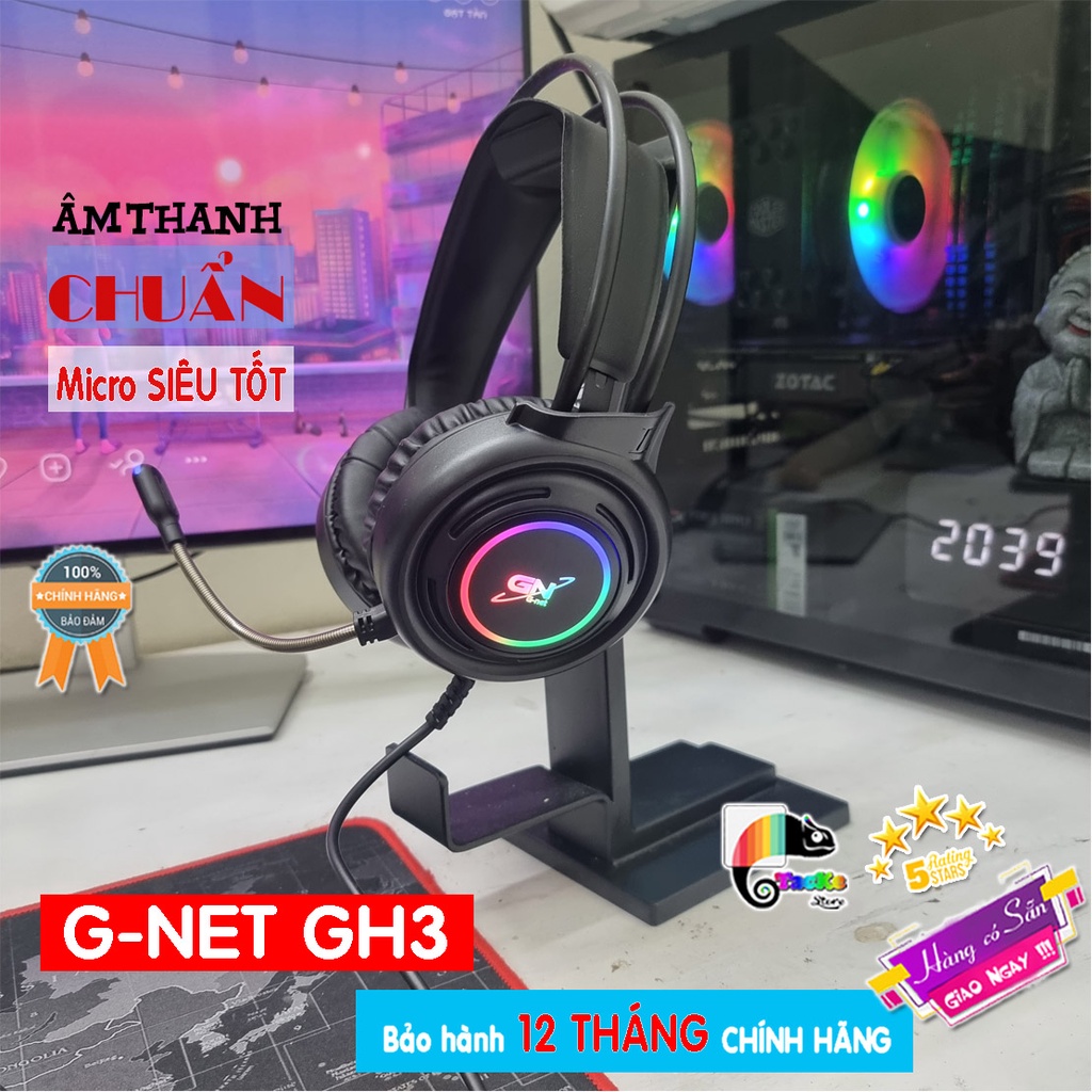 Tai Nghe Gaming GNET H3T Có Mic, Màu đen, G-Net H3T Gaming Headphone