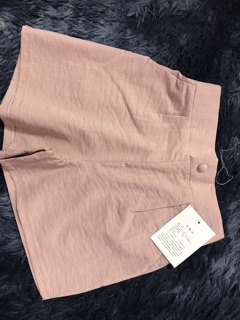 Quần short ống rộng linen cạp chun