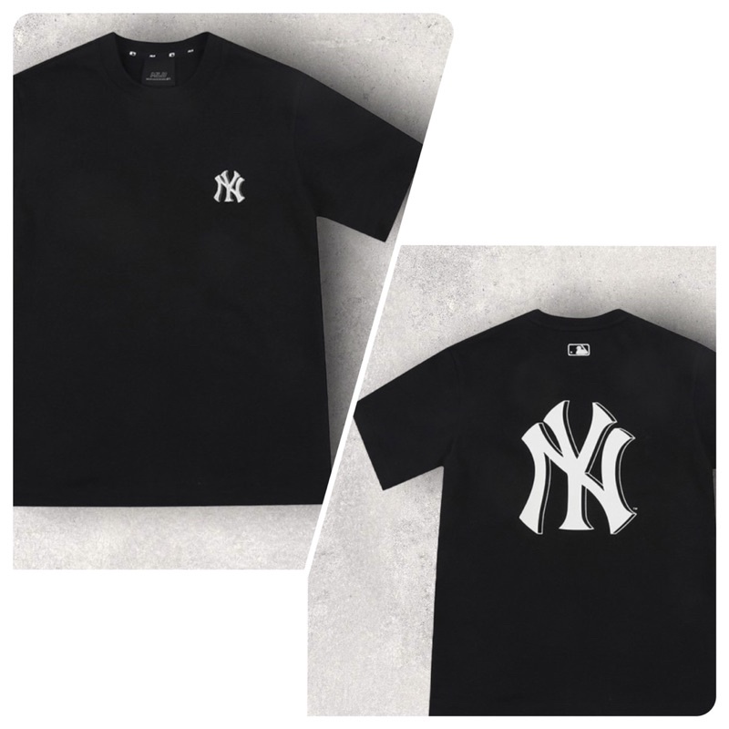 [Chính hãng] Áo Thun MLB Basic Big-Logo New York Yankees Black/White (31TS03131), trẻ trung cá tính