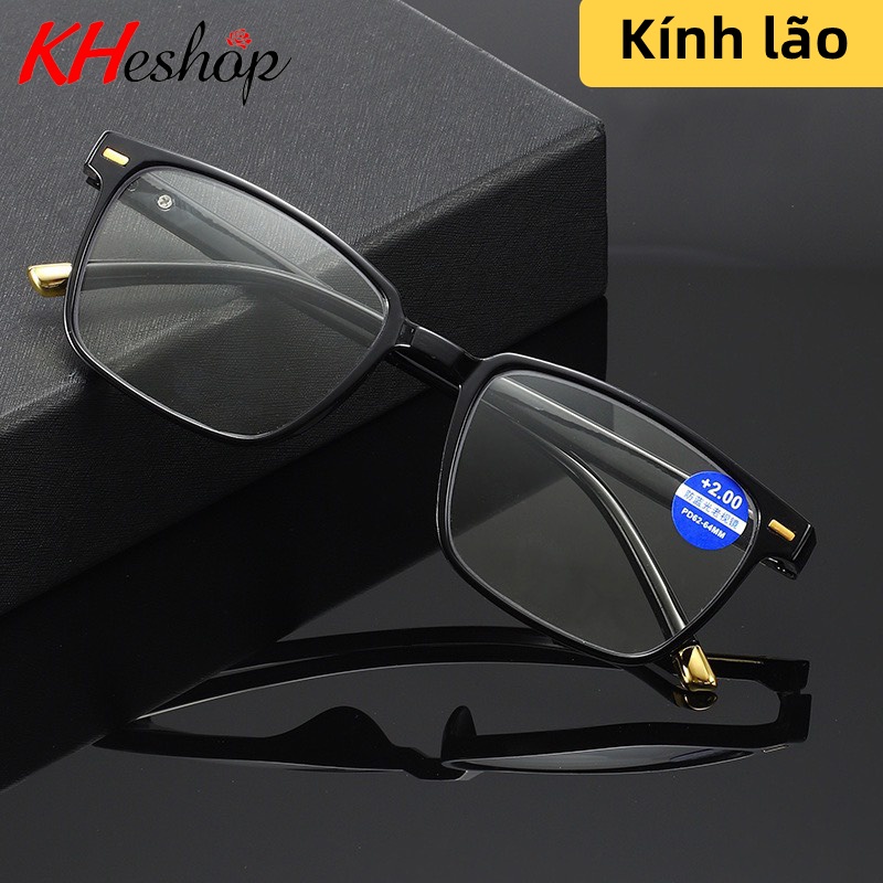 Kính lão gọng Hàn Quốc cổ điển có độ phân giải cao tròng vuông mã Y1208