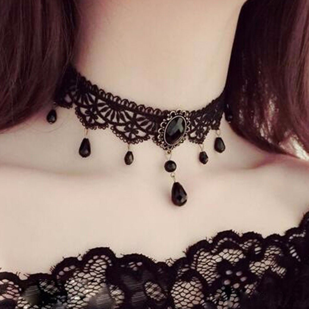 Vòng choker ren đính hạt sang trọng cho nữ