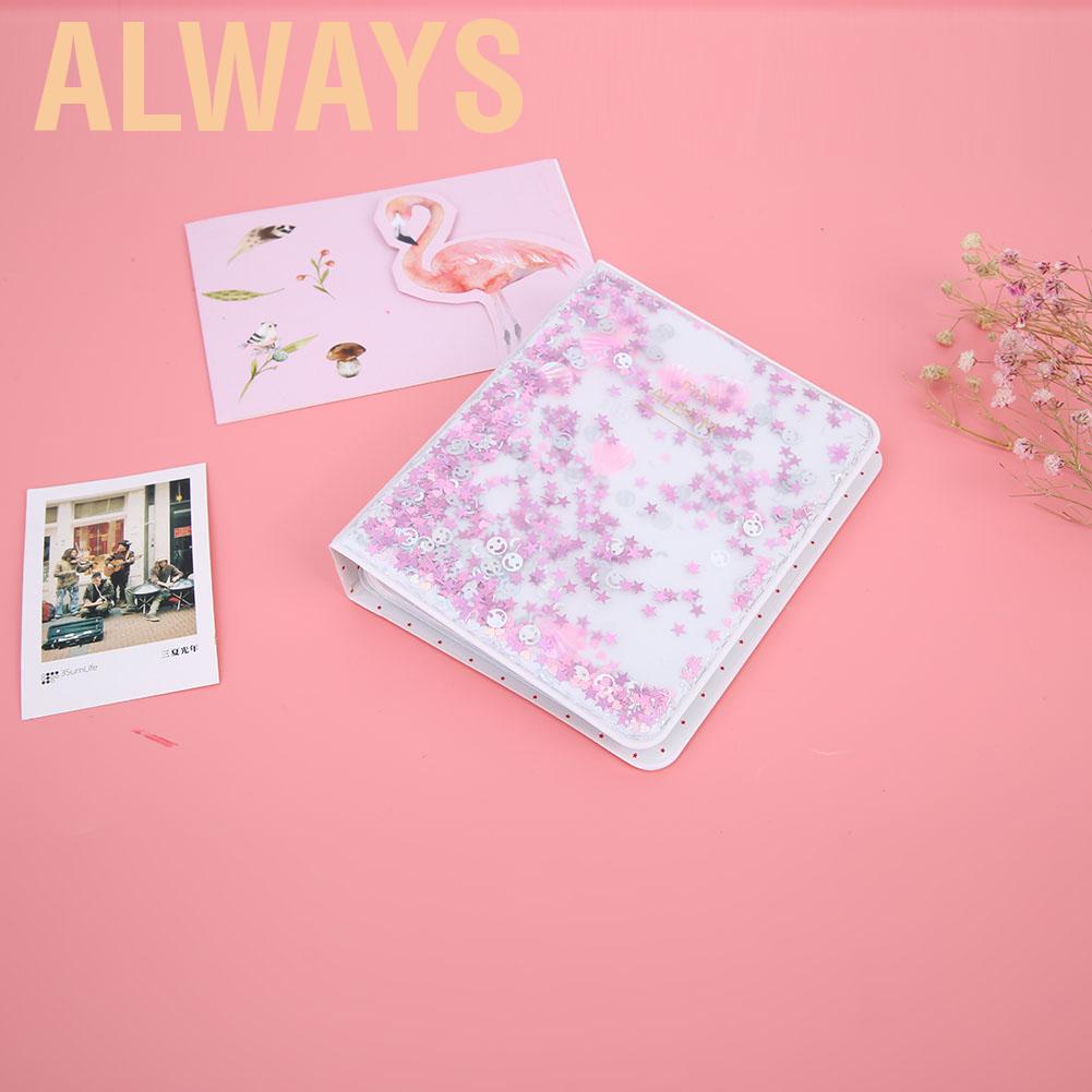 Album giữ ảnh 64 túi với bìa trang trí cát kim tuyến xinh xắn