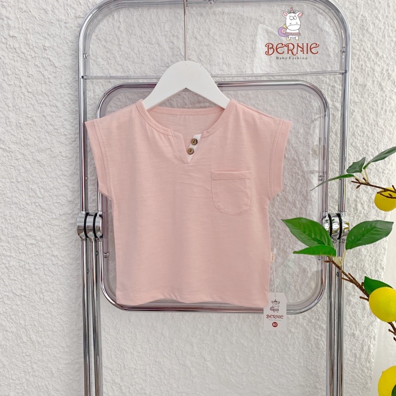 BERNIE - Áo Phông Cotton Xước Cổ Xẻ V Unisex Cho Bé Nhiều Màu