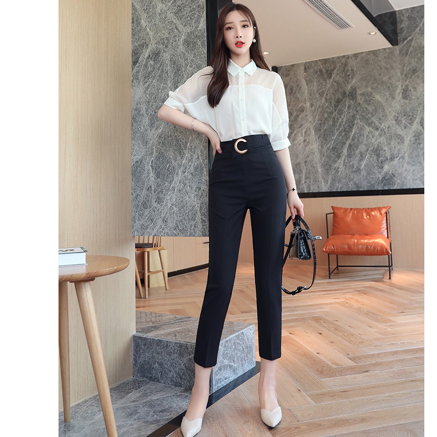 QUẦN TÂY NỮ ĐAI KHUYÊN TRÒN KINA HÀNG THIẾT KẾ, Vải Tuyết Mưa Tây Đẹp, Có Bigsize 85KG