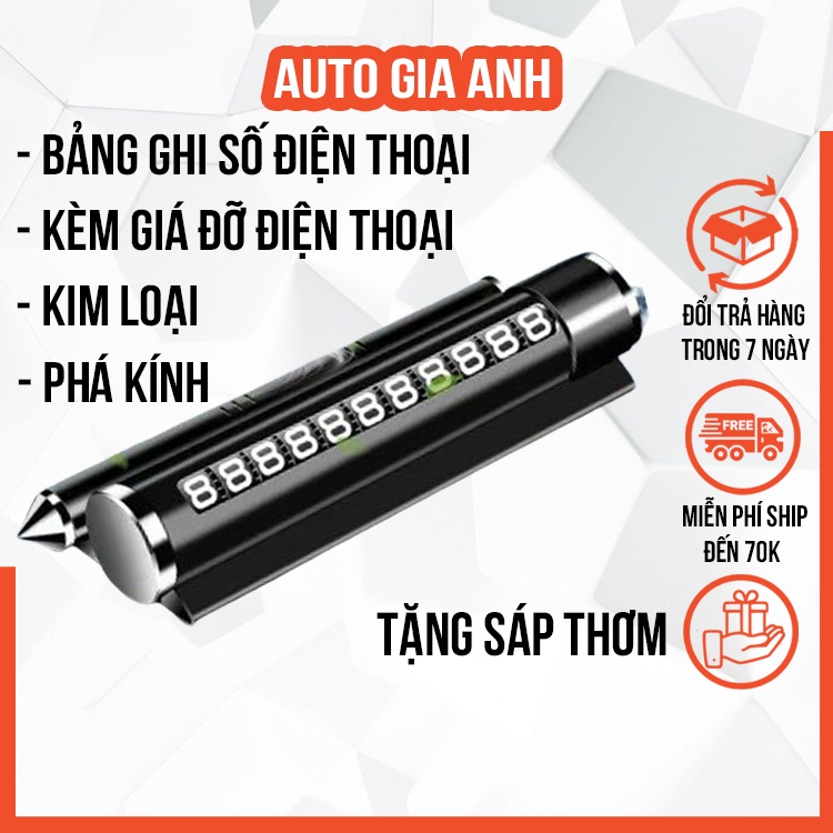 Bảng số điện thoại ô tô Gia Anh bảng ghi số điện thoại trên ô tô kim loại cao cấp có giá đỡ điện thoại phá kính