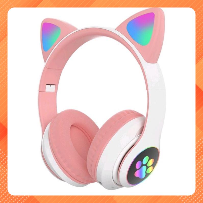 Tai Nghe Mèo Bluetooth, Headphone Tai Mèo Dễ Thương Có Mic,Âm Bass Mạnh Mẽ Và Dung Lượng Pin khủng