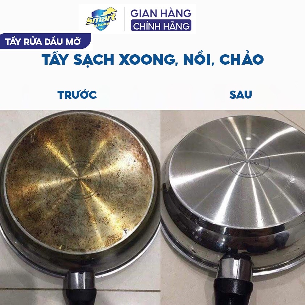 SMART CLEANER - Nước tẩy rửa dầu mỡ lâu ngày nhà bếp SMART làm sạch nhanh xoong nồi, máy hút mùi 300/500ml