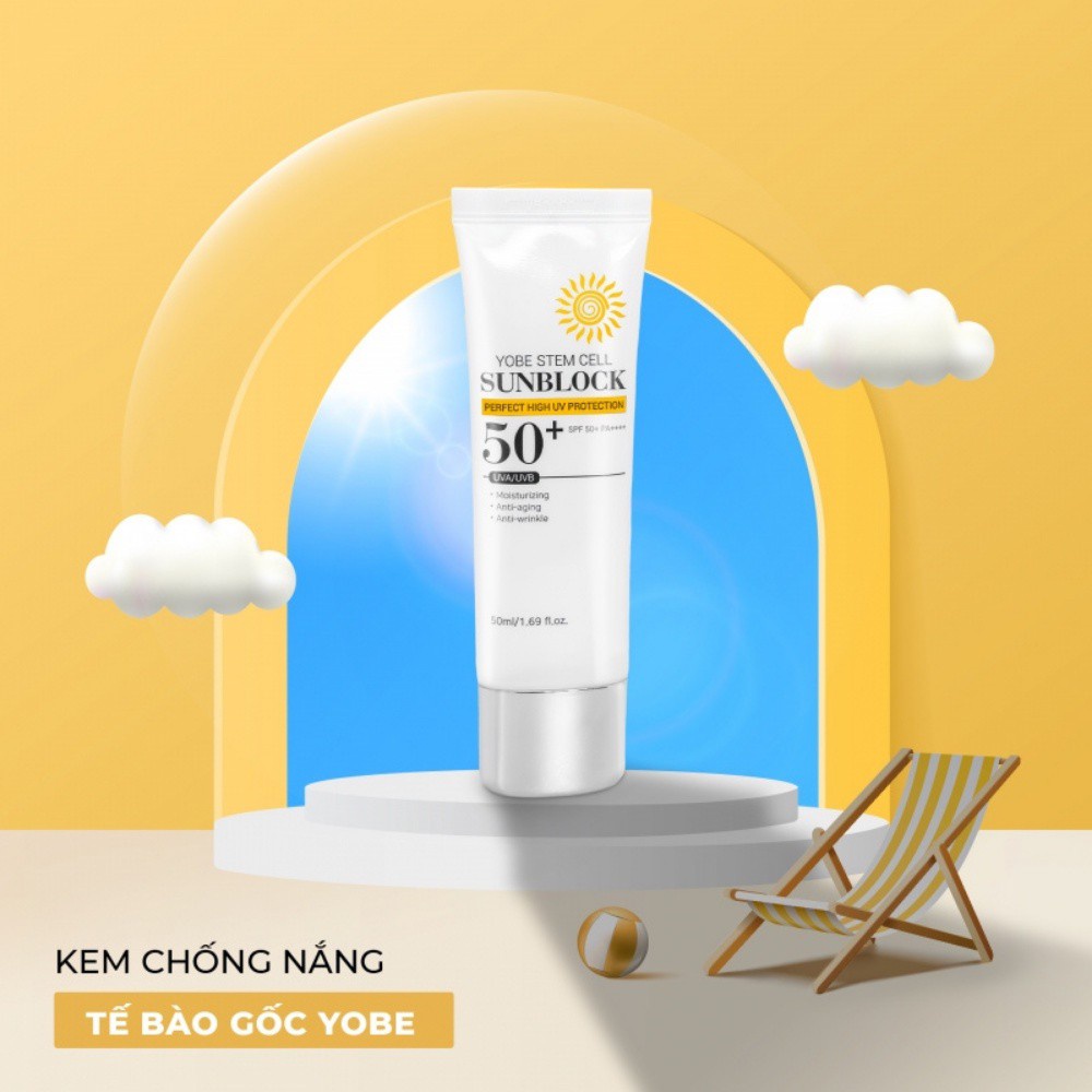 Kem chống nắng tế bào gốc 😍CHÍNH HÃNG 😍 YOBE chiết xuất thiên nhiên dưỡng ẩm | BigBuy360 - bigbuy360.vn
