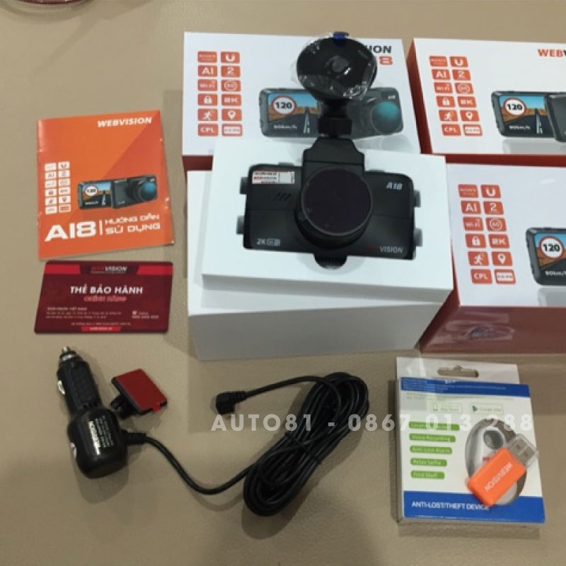 Camera hành trình Webvision A18, ghi hình trước, cảnh báo tốc độ, mua ngay tặng kèm thẻ nhớ 32G