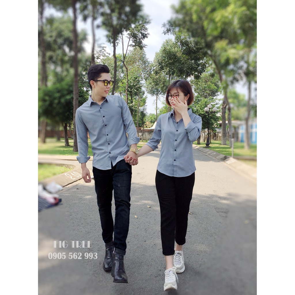 SƠ MI ĐÔI TRƠN MÀU FORM ĐẸP 330K/ CẶP