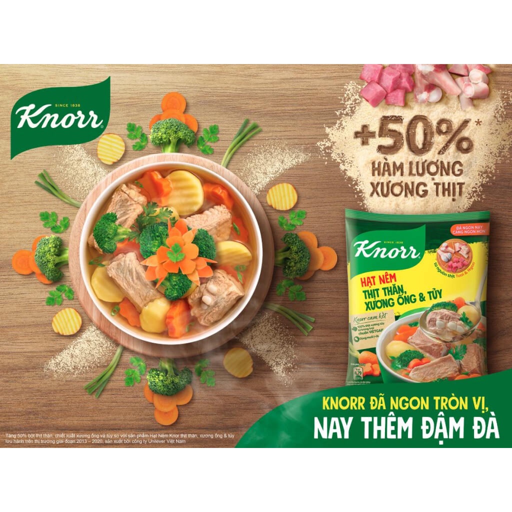 Hạt nêm Knorr  - Thịt thăng, xương ống &amp; tủy gói 170g