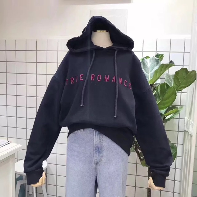 Áo hoodie nữ vải nỉ lót bông dày dặn thêu Romance | BigBuy360 - bigbuy360.vn